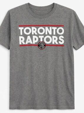 Toronto Raptors NBA Graphic Tee | Grey Logo T-Shirt | Size Medium | Unisex